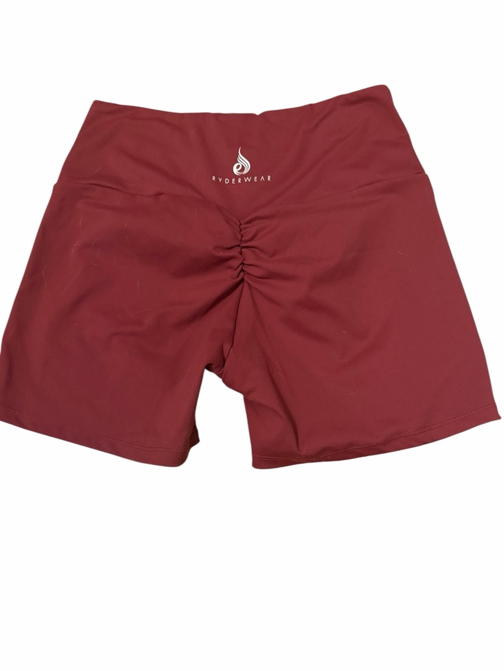 Ryderwear Maroon NKD HIGH WAISTED SCRUNCH SHORTS size Large - Picture 3 of 4